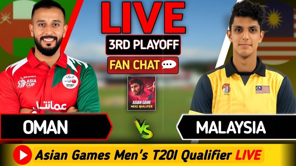 Malaysia vs Oman meet in the Asian Games 2026 men’s cricket competition. Check the match details, legal live-streaming options, recent form and latest match-status update.